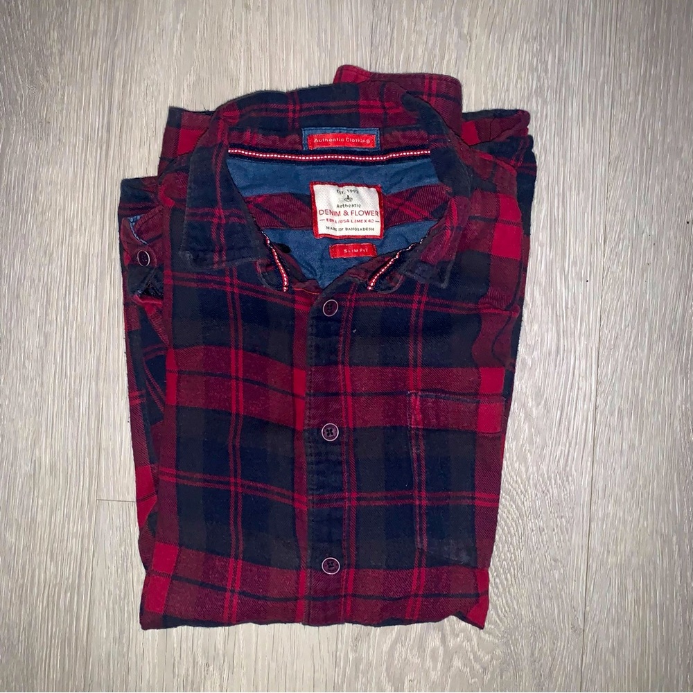 Denim & Flower Slim Fit Flannel